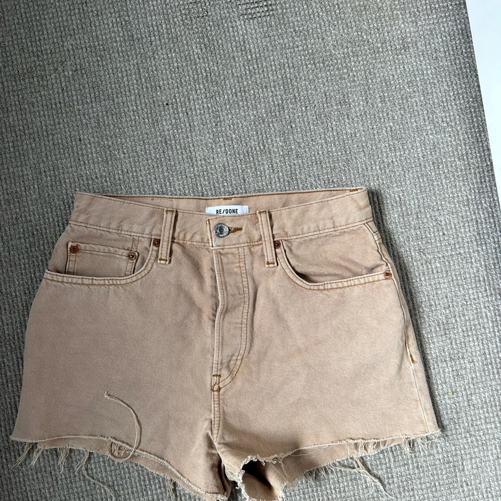 Re/Done Women's Beige Jean Shorts